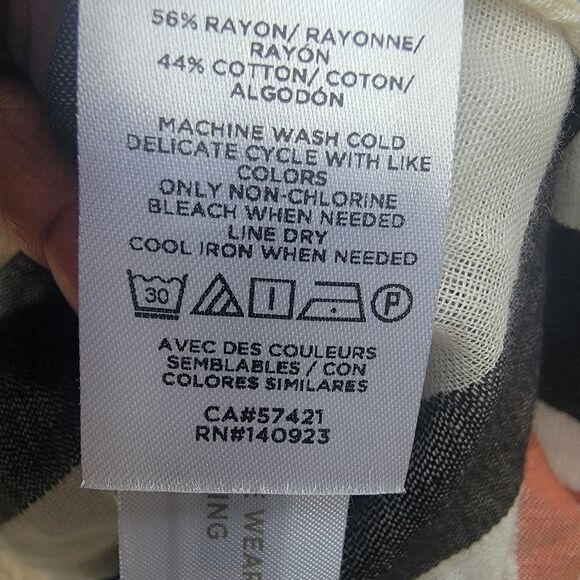 Loft striped open front long duster wmns sz M/L Short Slv Lightweight - Picture 5 of 5